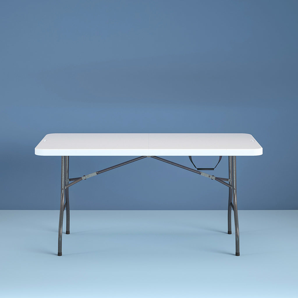  6 Foot Centerfold Folding Table, White