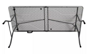  6 Foot Centerfold Folding Table, White