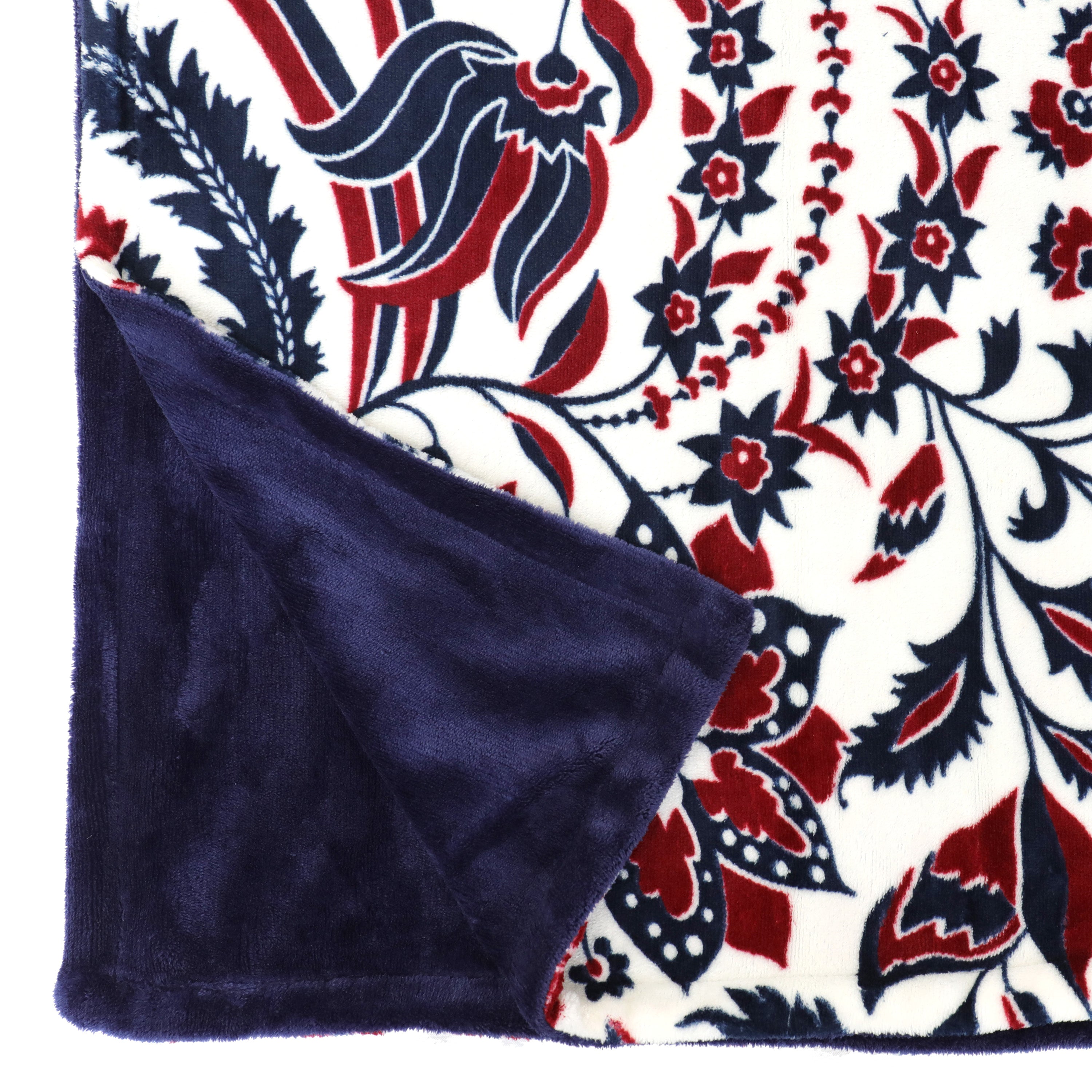 Oversized Velvet Plush Throw Blanket, 50" x 70", Paisley